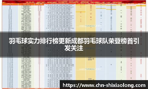 羽毛球实力排行榜更新成都羽毛球队荣登榜首引发关注