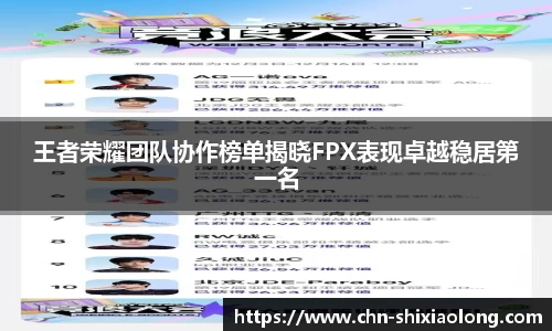 王者荣耀团队协作榜单揭晓FPX表现卓越稳居第一名