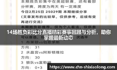 14场胜负彩比分直播精彩赛事回顾与分析，助你掌握最新动态