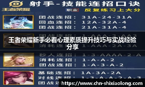 王者荣耀新手必看心理素质提升技巧与实战经验分享